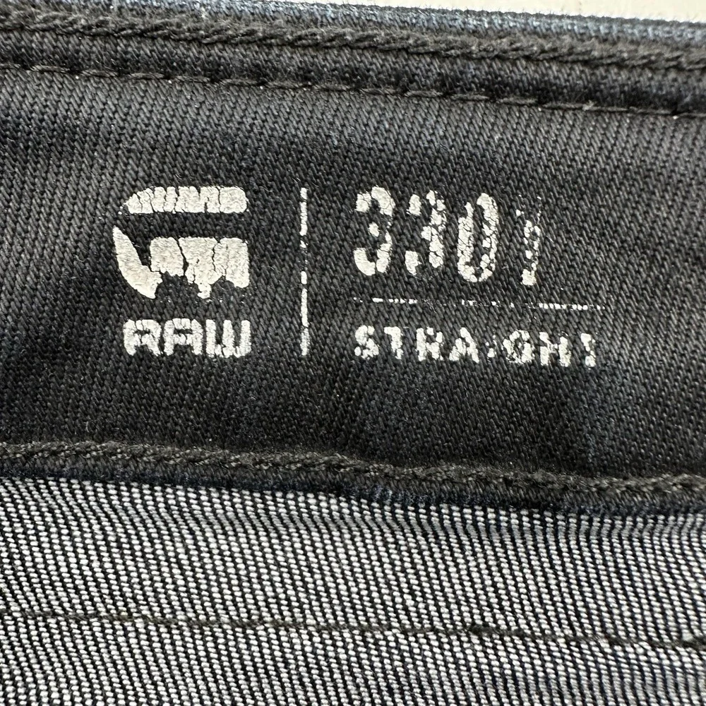 G-Star Raw 3301‎ Straight Jeans Men Fits 33x31 Black Stretch Denim Button Fly